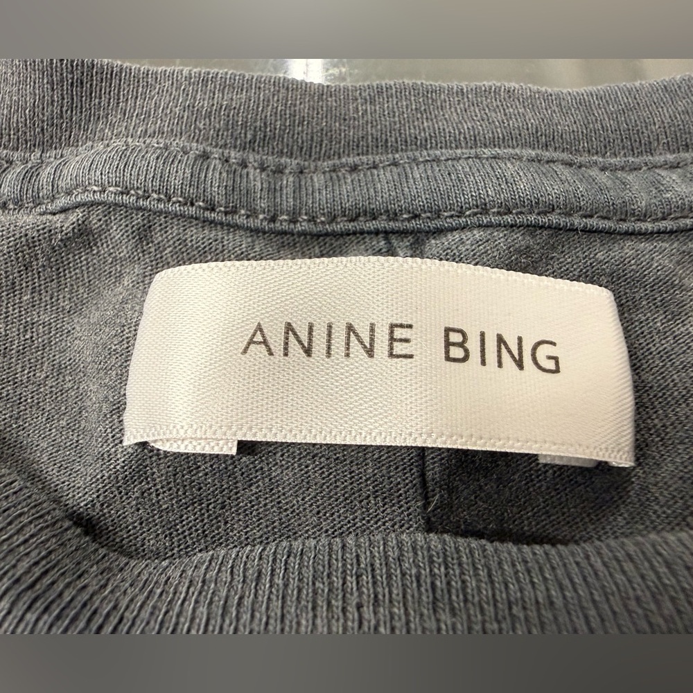 Anine Bing Los Angeles Tee T-Shirt Washed Black Gray - Picture 4 of 7